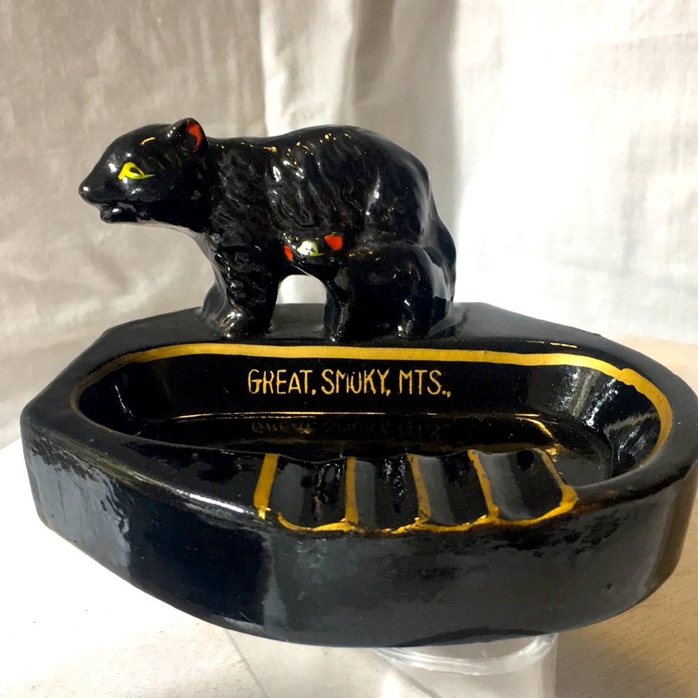 Black Bear Ashtray - Great Smoky Mts. Decorative Home Accent